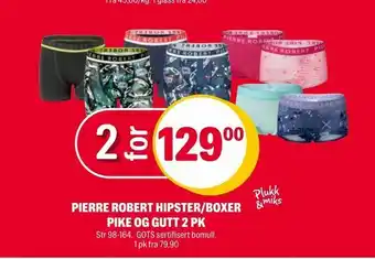 Coop Extra Pierre robert hipster/boxer pike og gutt 2 pk tilbud