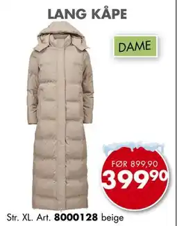 Sparkjøp LANG KÅPE tilbud