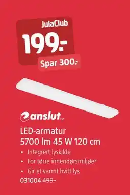 Jula LED-armatur 5700 lm 45 W 120 cm, Medlemspris tilbud