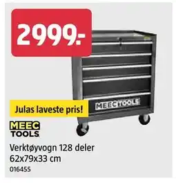 Jula Verktøyvogn 128 deler 62x79x33 cm tilbud