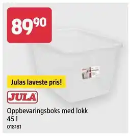 Jula Oppbevaringsboks med lokk 45 l tilbud