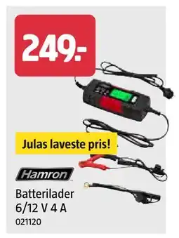 Jula Batterilader 6/12 V 4 A tilbud