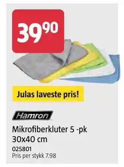 Jula Mikrofiberkluter 5 -pk 30x40 cm tilbud