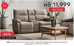 Skeidar Denver 2-seter TV sofa tilbud