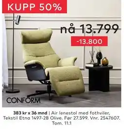 Skeidar Air lenestol med fothviler tilbud