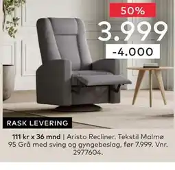 Skeidar Aristo Recliner tilbud