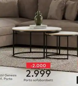 Skeidar Porto sofabordsett tilbud