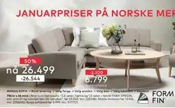 Skeidar Noor Lux Hjørnesofa. “2,5-seter, hjørne og 1,5-seter tilbud
