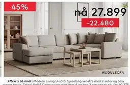 Skeidar Modern Living U-sofa tilbud