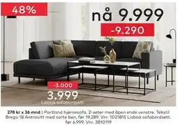 Skeidar Portland hjørnesofa tilbud