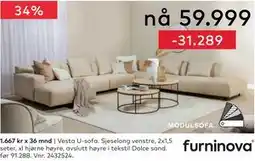 Skeidar Vesta U-sofa tilbud