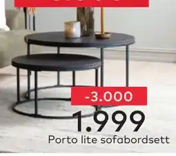 Skeidar Porto lite sofabordsett tilbud