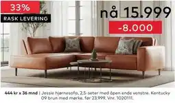 Skeidar Jessie hjørnesofa, 2,5-seter tilbud