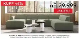 Skeidar Evo U-sofa tilbud