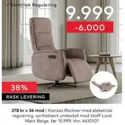 Skeidar Kansas Recliner tilbud