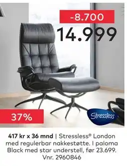 Skeidar Stressless London med regulerbar nakkestøtte tilbud