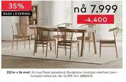 Skeidar A-Line Plank spisebord tilbud