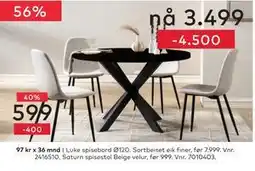 Skeidar Luke spisebord tilbud