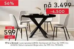 Skeidar Saturn spisestol tilbud