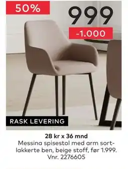 Skeidar Messina spisestol tilbud