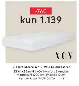 Skeidar XOV Komfort 5 vendbar madrass tilbud