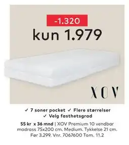 Skeidar XOV Premium 10 vendbar madrass tilbud