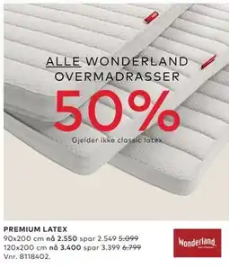 Skeidar ALLE WONDERLAND OVERMADRASSER tilbud