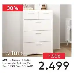 Skeidar Sofia kommode 3+2 skuffer tilbud