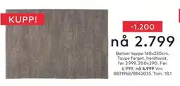 Skeidar Berber teppe 160x230cm tilbud