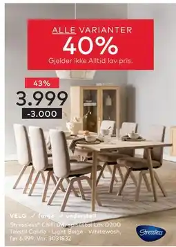 Skeidar Stressless Chilli (M) spisestol tilbud