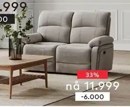 Skeidar Denver 2-seter recliner elektrisk tilbud