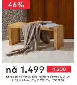 Skeidar Straa Benk natur tilbud