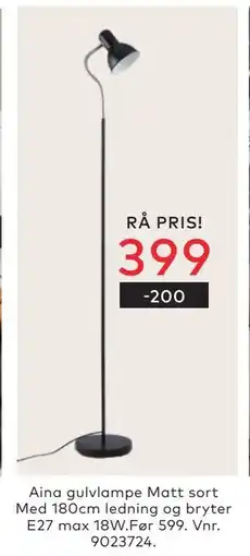 Skeidar Aina gulvlampe tilbud