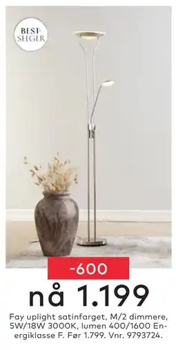 Skeidar Fay uplight satinfarget tilbud