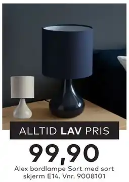 Skeidar Alex bordlampe tilbud
