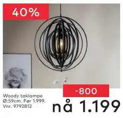 Skeidar Woody taklampe tilbud