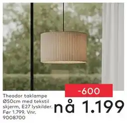 Skeidar Theodor taklampe tilbud