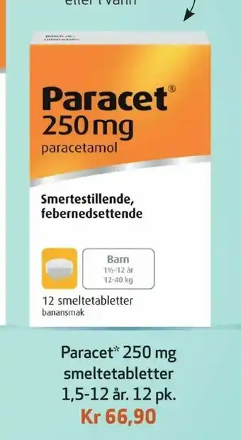 Apotek 1 Paracet 250 mg tilbud