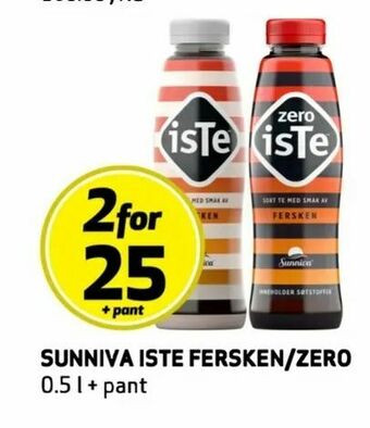 Bunnpris Sunniva iste fersken/zero tilbud