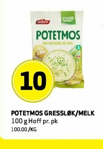 Bunnpris Potetmos gressløk/melk tilbud