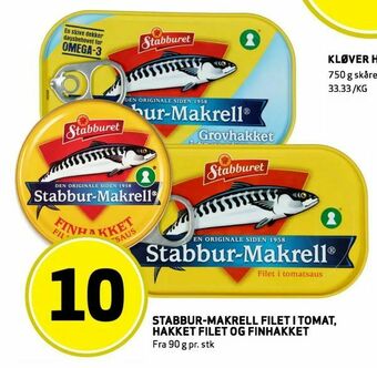 Bunnpris Stabbur-makrell filet i tomat, hakket filet og finhakket tilbud