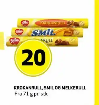 Bunnpris Krokanrull, smil og melkerull tilbud