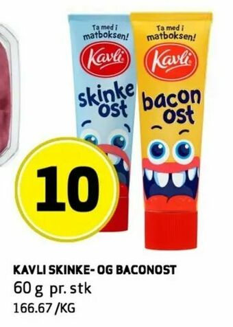 Bunnpris Kavli skinke og baconost tilbud