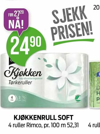 Kiwi Kjøkkenrull soft tilbud