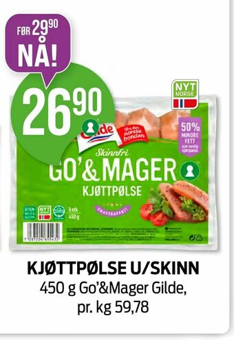 Kiwi Kjøttpølse u/skinn tilbud