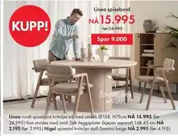 Fagmøbler Linea spisebord tilbud