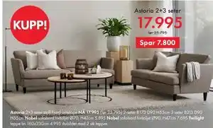 Fagmøbler Astoria 2+3 seter tilbud
