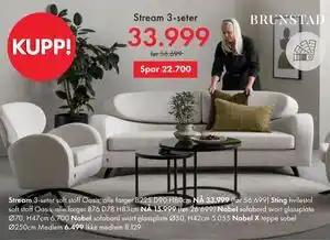 Fagmøbler Stream 3-seter tilbud