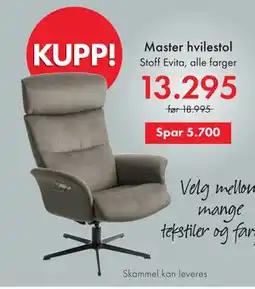 Fagmøbler Master hvilestol tilbud