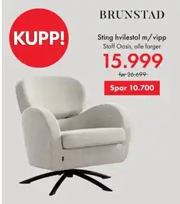 Fagmøbler Sting hvilestol m/vipp tilbud